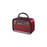 Junglee Bluetooth Hoparlör Nostaljik Radyo Fenerli Şarjlı Speaker Sd Kart USB Aux Girişli Fm Radyo - Kırmızı