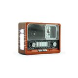 Junglee Bluetooth Hoparlör Şarjlı Müzik Çalar Usb Sd Kart Fm Fener Nostaljik Radyo Gold-Kırmızı