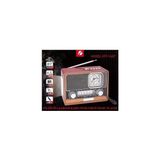 Junglee Bluetooth Hoparlör Şarjlı Müzik Çalar USB Sd Kart Fm Fener Nostaljik Radyo - Kırmızı