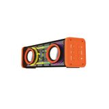 Junglee Bluetooth Hoparlör Tws Özellikli 2X5W Led Işıklı Fm Radyo Usb Sd Kart Giriş Kablosuz Şarjlı Speaker Turuncu k88