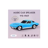 Junglee Chevrolet Nostaljik Araba Bluetooth Speaker Şarjlı Led Işıkli Kablosuz Hoparlör Fm Sd Kart Usb Mavi