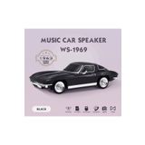 Junglee Chevrolet Nostaljik Araba Bluetooth Speaker Şarjlı Led Işıkli Kablosuz Hoparlör Fm Sd Kart Usb Siyah