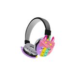 Junglee Çoçuklar Için Bluetooth Kulaklik Karikatür Popit Sd Kart Girişli Şarjlı Kablosuz Kulaklik Siyah