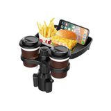 JUNGLEE Çok fonksiyonlu 360 ° dönen araba telefon tutucu ve bardak tutucu içecek küçük masa yemek rafı