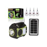 Junglee Güneş Enerji Panelli Aydınlatma Sistemi Powerbank Kamp Doğa Balık Karavan Fener Bluetooth Hoparlör Siyah-Yeşil