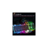 Junglee Kablolu LED Işıklı Oyuncu Klavye Mouse Seti USB Girişli Ergonomik Tasarım ile Oyun İçin