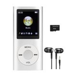 Junglee Metal Mp3 Çalar Dijital Ekranli Mp4 Player Ses Kayit Fm Radyo 32Gb Hafiza Karti Hediye Gümüş