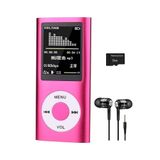 Junglee Metal Mp3 Çalar Dijital Ekranli Mp4 Player Ses Kayit Fm Radyo 32Gb Hafiza Karti Pembe