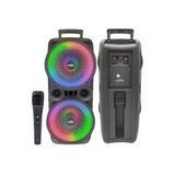 Junglee Mikrofonlu Bluetooth Hoparlör Toplantı Parti Eğlence Led Işıklı Sd Kart Fm Usb Girişli Speaker Siyah KTS-1743