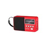 Junglee Mini Fm Radyo Şarjlı Bluetooth Speaker Sd Kart Usb Girişli Kablosuz Hoparlör Deprem Radyosu Kırmızı