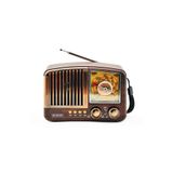 Junglee Mini Nostaljik Radyo Bluetooth Speaker Şarjlı Sd Kart Usb Girişli Mp3 Çalar Kablosuz Hoparlör Kahverengi NS-3381BT