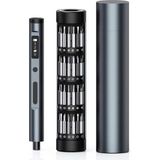Junglee Mini Şarjlı Tornavida Seti LED Işıklı 3 Seviyeli Tork Ayarlı 60 Parça Şarj Edilebilir Hassas Tornavida Seti Dizüstü Bilgisayar/pc/telefon/saat/kamera Için Alüminyum Manyetik Saklama Kutusu