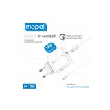 Junglee Mopal Mikro Usb Şarj Başlığı Ve Data Kablosu 5V 3,1A 18W Qualcomm 3.0 Quick Charge M09 Beyaz