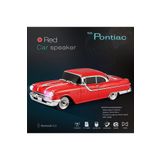 Junglee Nostaljik Araba Şarjlı Led Işıkli Kablosuz Hoparlör Bluetooth Speaker Fm Radyo Sd Kart Usb Kırmızı