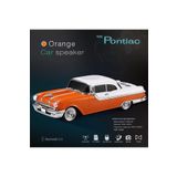 Junglee Nostaljik Araba Şarjlı Led Işıkli Kablosuz Hoparlör Bluetooth Speaker Fm Radyo Sd Kart Usb Turuncu