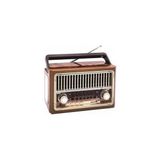 Junglee Nostaljik Fm Radyo Şarjlı Taşınabilir Fenerli Bluetooth Hoparlör Sd Kart USB Girişli Mini Speaker - Kahverengi