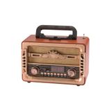 Junglee Nostaljik Radyo Bluetooth Hoparlör Fm Radio Sd Kart Usb Girişli Şarjlı Speaker Ahşap NS-8082BT
