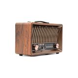 Junglee Nostaljik Radyo Bluetooth Hoparlör Fm Radio Sd Kart Usb Girişli Şarjlı Speaker Ahşap R-1918BT