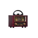 Junglee Nostaljik Radyo Şarjlı Bluetooth Hoparlör Taşınabilir Sd Kart Usb Girişli Mini Speaker Kırmızı
