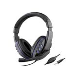 Junglee Oyuncu Kulaklığı Telefon/Tablet/Pc/Ps4 Uyumlu 3.5 Mm Tek Jack Girişli Kulaküstü Mikrofonlu Kulaklık Siyah-Mavi KO-110