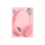 Junglee P47M Bluetooth Kedi Kulaklık Aktif Gürültü Önleme Özelliğiyle Katlanabilir Tasarım - Pembe