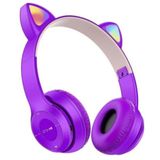 Junglee P47M Mor Bluetooth Kedi Kulaklık Katlanabilir Sd Kart Girişli Mikrofonlu