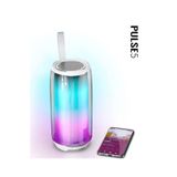 Junglee Pulse5 Bluetooth Hoparlör Led Işıkli Kablosuz Şarjlı Hoparlör Beyaz