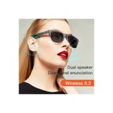 Junglee Spor Müziği Için Bluetooth Kulaklık Güneş Gözlüğü Uv Dokunmatik Akıllı Bluetooth Hoparlör Gözlük Siyah