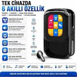 Junglee Talkie One Ai Large Model Akıllı Kulaklık ve Dokunmatik Ekranlı Şarj Kutusu – Yapay Zeka Destekli Dil Çeviri, Hoparlör, Sesli, Powerbank Tws Özellikli Kulakiçi Kulaklık - Siyah