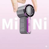 Junglee Ultra Mini Şarjlı El Fanı Cep ve Çanta Boyu Taşınabilir 5 Kademeli Vantilatör Soğutucu Fan -Gri