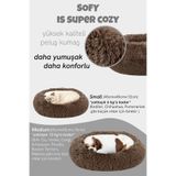Jungo Pets Sofy, Koyu Kahve Donut Şeklinde Sakinleştirici Etkili, Yüksek Kaliteli, Peluş Kedi Ve Köpek Yatağı