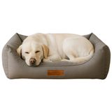 Jungolica Aqua Clean Kedi ve Köpek Yatağı, Su İtici Kumaş, Ortopedik Visco Sünger, Çıkarılabilir Fermuarlı Kılıf, Kaydırmaz Taban, Kolay Temizlenebilir Kedi ve Köpek Yatak (Koyu Gri, L, 58×70×22)