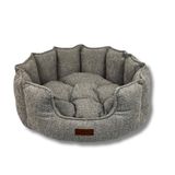 Jungolica Chelsea Kedi ve Köpek Yatağı, Premium Konfor, Yumuşak Dokulu, Yüksek Yan Duvarlı, Makinede Yıkanabilir, Kaydırmaz Tabanlı Kedi ve Köpek Yatak (Gri, 92 x 32)