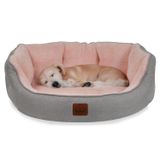 Jungolica Coco Kedi ve Köpek Yatağı Açık, Oval Tasarım, Çift Taraflı Yıkanabilir Minder, Ultra Yumuşak, Yükseltilmiş Yan Destek, Kaydırmaz Taban (Medium)