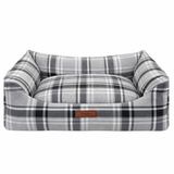 Jungolica Comfy Pet Kedi ve Köpek Yatağı Gri/Oeko-Tex Sertifikalı Dokuma Kumaş, Yıkanabilir Fermuarlı Minder, Destekleyici Yapı, Kaydırmaz Taban (Gri, XLarge 70 × 90 × 24 CM)