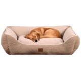 Jungolica Lucy Köpek Yatağı 75 × 95 × 22 cm Kahve Bej - Yüksek Kaliteli Pet Yatağı, Ortopedik Destekli, Yumuşak Minderli, Dayanıklı Kumaşlı, Kolay Temizlenen Köpek Yatak (XL)