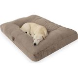 Jungolica Max Köpek Yatağı Vizon - Ultra Yumuşak Peluş Kumaş, Nefes Alabilen Hava Dolaşımı, Sakinleştirici Konfor, Kaydırmaz Taban Kedi ve Köpek Minderi (Medium) - Ahşap