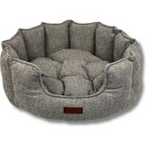 Jungolica Pet Products Chelsea Premium Konfor Kedi ve Köpek Yatağı– Yumuşak Dokulu, Yüksek Yan Duvar, Makinede Yıkanabilir - Gri - XL