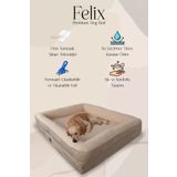 Jungolica Pet Products Felix, Visco Süngerli, Ultra Yumuşak, %100 Su Geçirmez Alezli, Konforlu Kedi Ve Köpek Yatağı