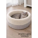 Jungolica Pet Products Pofito, Çift Taraflı Minderli, Kaydırmaz Tabanlı, Sakinleştirici Etkili, Yuvarlak Kedi-Köpek Yatağı