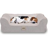 Jungolica Pet Products Sezar, Visco Süngerli, %100 Su Geçirmez, Kolay Temizlenen, Kedi ve Köpek Yatağı - Gri - 90 x 110 cm