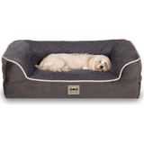 Jungolica Pet Products Sezar, Visco Süngerli,%100 Su Geçirmez, Kolay Temizlenen, Çıkarılabilir Kılıflı, Kedi ve Köpek Yatağı - Antrasit - 55 x 75 cm