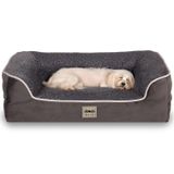 Jungolica Sezar Kedi ve Köpek Yatağı Antrasit 90x110 cm, Ortopedik Visco,%100 Su Geçirmez Alez, Çıkarılabilir Yıkanabilir Kılıf, Yan Destekli, Kaydırmaz Taban