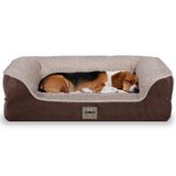 Jungolica Sezar Kedi ve Köpek Yatağı Kahverengi 55x75 cm, Ortopedik Visco,%100 Su Geçirmez Alez, Çıkarılabilir Yıkanabilir Kılıf, Yan Destekli, Kaydırmaz Taban