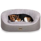Jungolica Tobby Kedi ve Köpek Yatağı Açık Gri 42X50X20 cm, Sakinleştirici Tasarım, Yükseltilmiş Yan Destek, Ultra Yumuşak, Çift Taraflı Yıkanabilir Minder, Çıkarılabilir Kılıf, Kaydırmaz Taban Yatak S