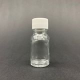 JUNİBELİW 10 Adet 10ML Beyaz Plastik Kapak şeffaf Mini Cam Şişe Çok Amaçlı Plastik Kapaklı Shot Şişesi 10 X10ML