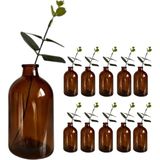 JUNIBELIW 10 Adet Amber 100ML Küçük Cam Vazo Şişesi 10X100ML Dekoratif Şişe (Çiçeksiz) (Y:9,4 G:5)