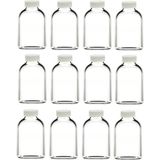 JUNİBELİW 12 Adet Çok Amaçlı Şeffaf Mini Cam Şişe Oda Kokusu Esans Kolanya Şişesi Kapaklı Şişe 12X25ML