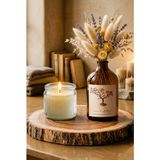 JUNIBELIW 2li Set Amber Dekoratif Cam Şişe Vazo Kavanoz 100ML(ÇİÇEKSİZ) Küçük Mum Vanilya Kokulu (12S)