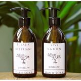JUNIBELIW 2li Set Beyaz Boş Amber Cam Şişe Bulaşık Deterjanlık Sıvı Sabun 2X250ML
